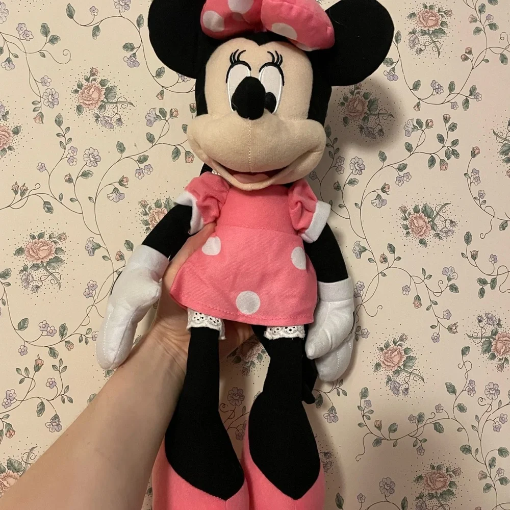 Minnie Mouse Plush with Backpack Straps in Pink Polka Dot Dress